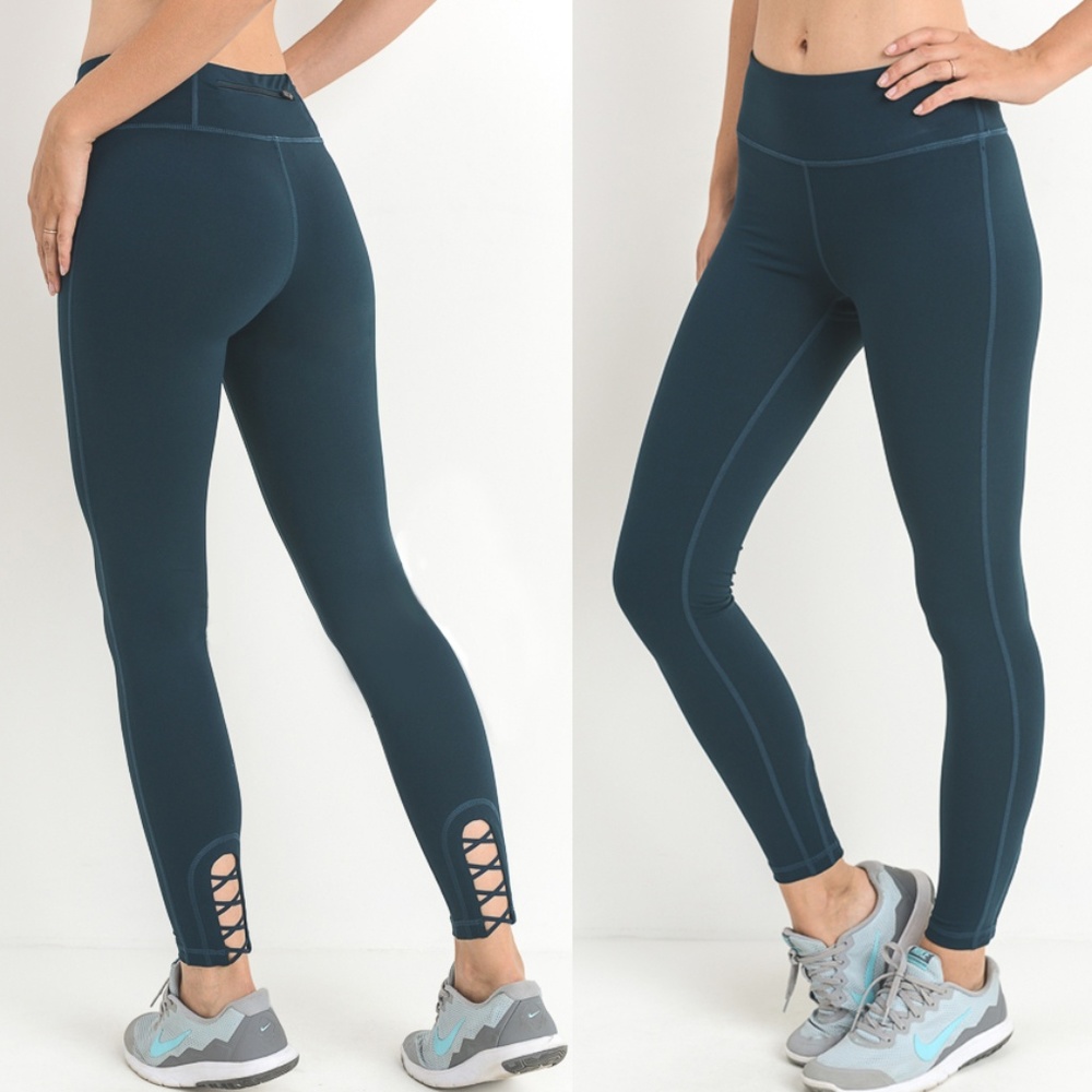 {S} Blue Athletic High Waist Leggings {Last one!} - Picture 2 of 8